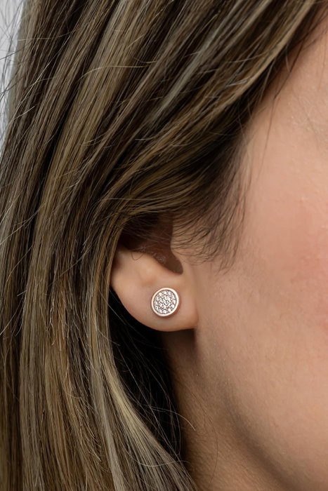 Heliophilia Silver Pendientes de Plata de Ley 925 con Baño de Oro Rosa y Circón